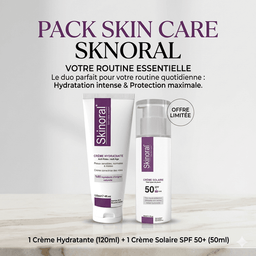 Pack Skinoral Creme Solaire 50+ Spf + Creme Hydratante Anti Age 
