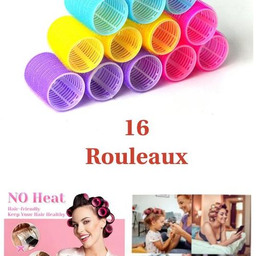 16 Rouleaux Pour Cheveux Auto Agrippant. Couleurs Aléatoires.