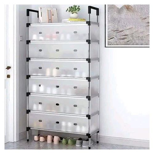 Étagère À Chaussures Multicouche Anti Poussière Armoire De Rangement Meuble Chaussures 7 Etagères