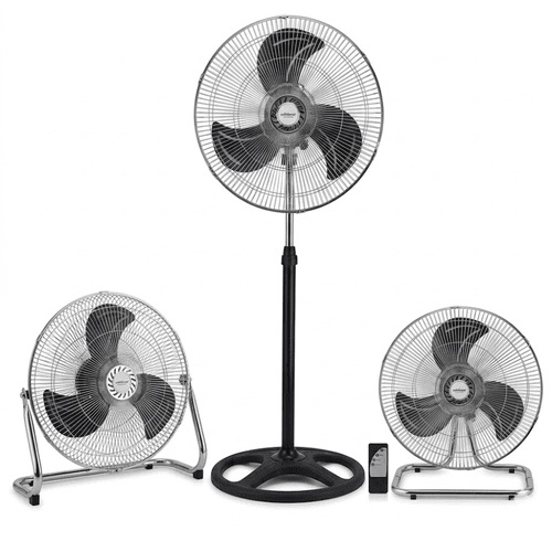 Ventilateur Multi-positions 3-en-1 – Sur Pied, De Table Et Brasseur D’air Au Sol Avec Télécommande