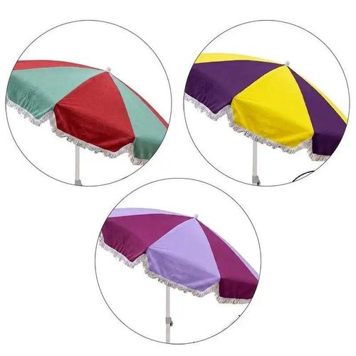 Parasol De Plage Multicolore Avec Franges – ( Couleur Aléatoire )