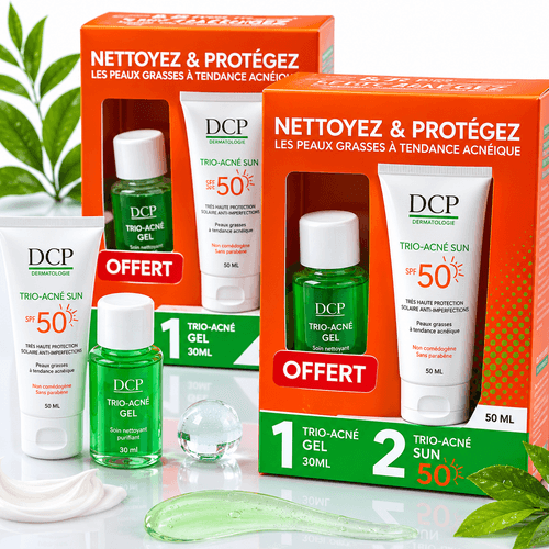Trio-acné Sun Spf50+ + Gel Trio-acné Offert –  Peaux Grasses À Tendance Acnéique