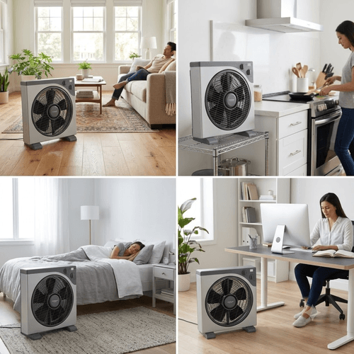 Ventilateur Box Fan 12 Pouces 3 Vitesses