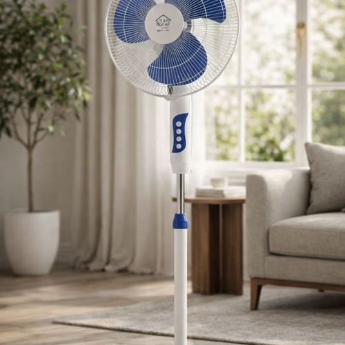 Ventilateur Sur Pied 16" (40 Cm) - 40w, 3 Vitesses, Inclinaison Réglable - Design Silencieux Et Moderne -