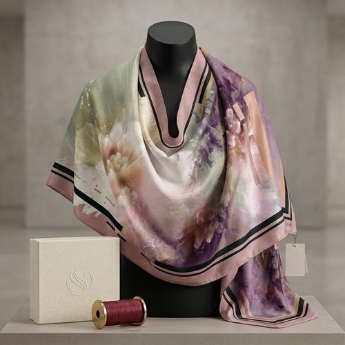 Châle Imprimé Céleste 180 × 70 Cm – 100 % Tencel _collection – Éclats D'art