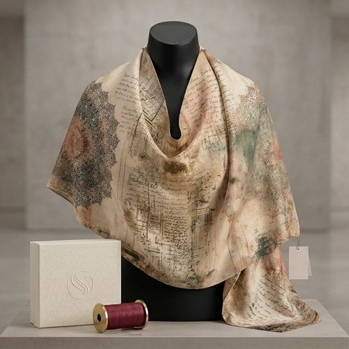 Châle Imprimé Médina 180 × 70 Cm – 100 % Tencel _ Collection Ligne D'harmonie