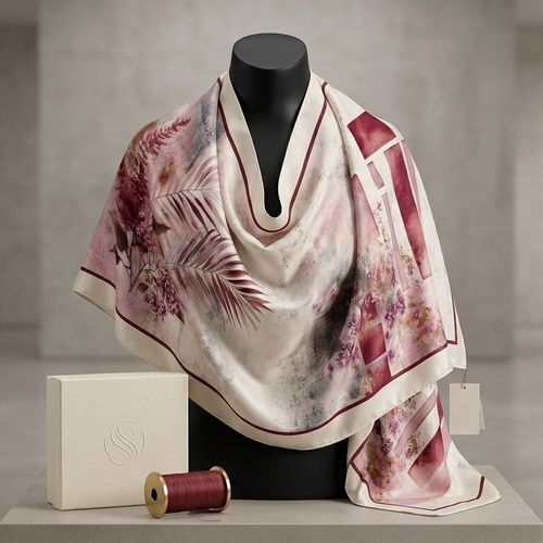 Châle Imprimé Alma 180 × 70 Cm – 100 % Tencel _ Collection : Ligne D'harmonie