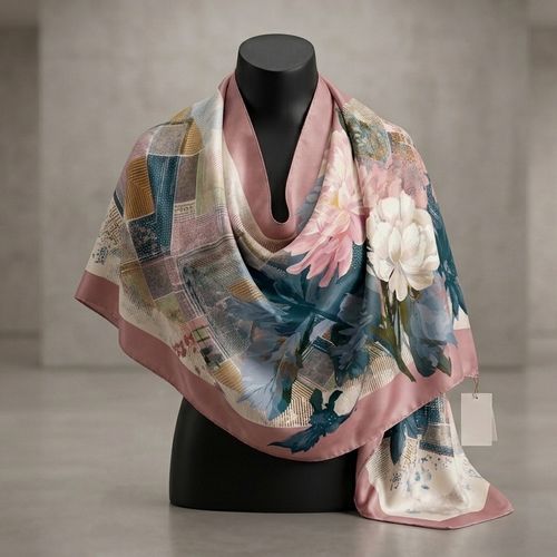 Châle Imprimé Élia 180 × 70 Cm – 100 % Tencel _ Collection Ligne D'harmonie