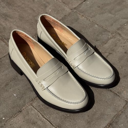 Mocassins En Cuir beige 