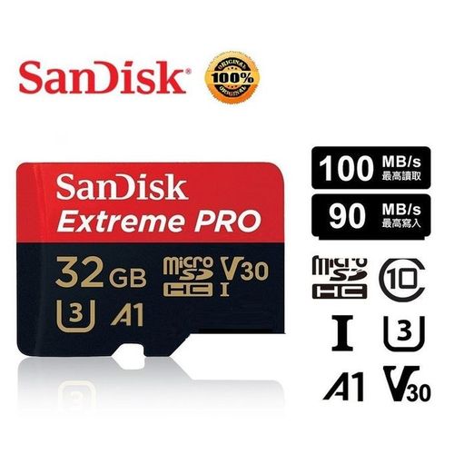 Carte Mémoire Originale Microsdxc Extreme Pro 32gb Vitesse100 Mo/s 667x 