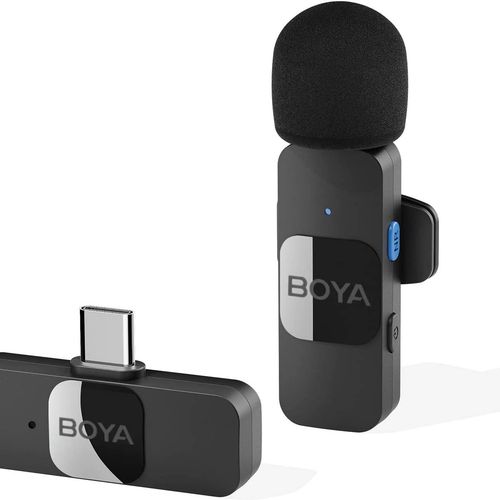 Boya Nouveau Microphone Cravate Sans Fil Externe By-v10 Type C À Clipser Pour Enregistrement Vidéo Streaming En Direct Sur Youtube