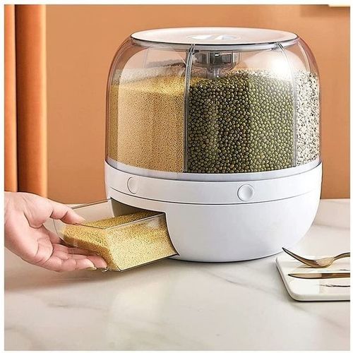 Distributeur Rotatif De Riz 7l Boîte De Rangement Alimentaire 360 Pour Céréales Et Légumineuses