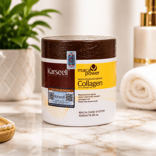 Maca Power Collagène – Masque Réparateur Professionnel Pour Cheveux Multicouleur