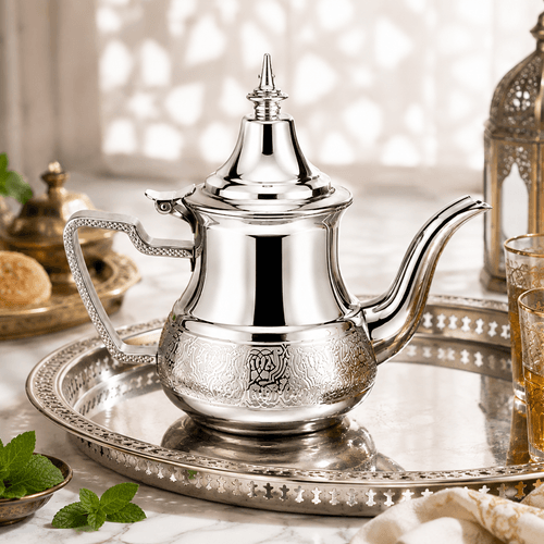 Théière Marocaine En Inox Argentée