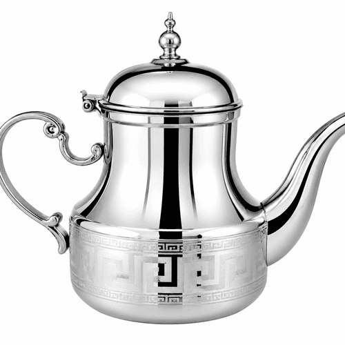 Théière Marocaine En Acier Inoxydable – Finition Miroir Gravée – Design Traditionnel