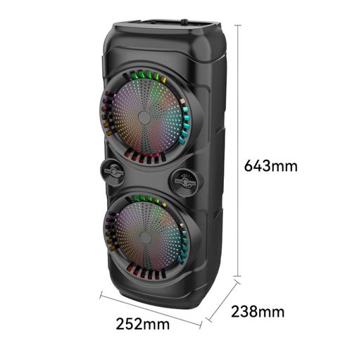 Enceinte Bluetooth Zqs 8229w – Batterie 4500 Mah, 2 × 20 W, Micro Sans Fil – Noir