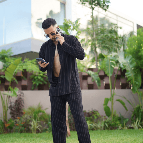 Ensemble Chemise Le Lin Avec Des Manches Longues + Pantalon