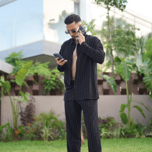Ensemble Chemise Le Lin Avec Des Manches Longues + Pantalon