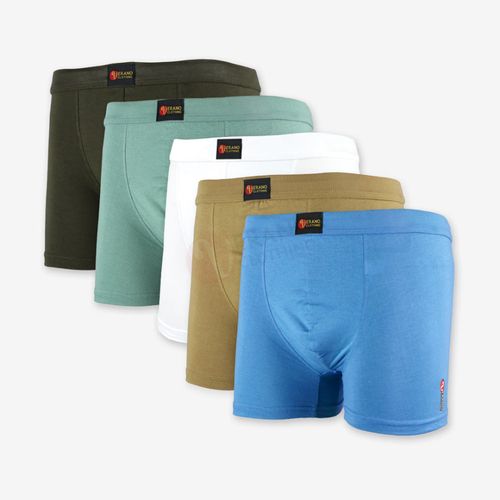 Lot 5 Boxers Simple Coton Confort Multicolore