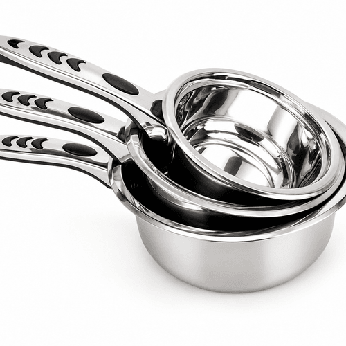 Set De 3 Casseroles En Acier Inoxydable Avec Poignées Ergonomiques 3.5 Mm 