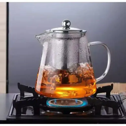 Théière En Verre 550 Ml Avec Infuseur Amovible En Acier Doré