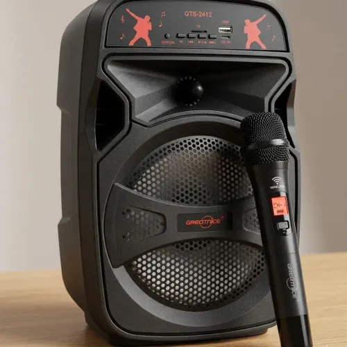Haut-parleur Puissant & Micro Sans Fil Gts-2412 Wireless Sound Master 6.5