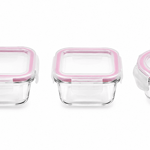 Set De 3 Boîtes Hermétiques En Verre Avec Couvercles Étanches