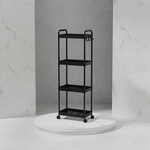 Étagère De Rangement Multifonction À 4 Niveaux Avec Roulettes