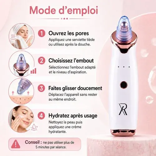 Aspirateur Points Noirs Rechargeable Usb Nettoyeur De Pores Visage Anti Acné