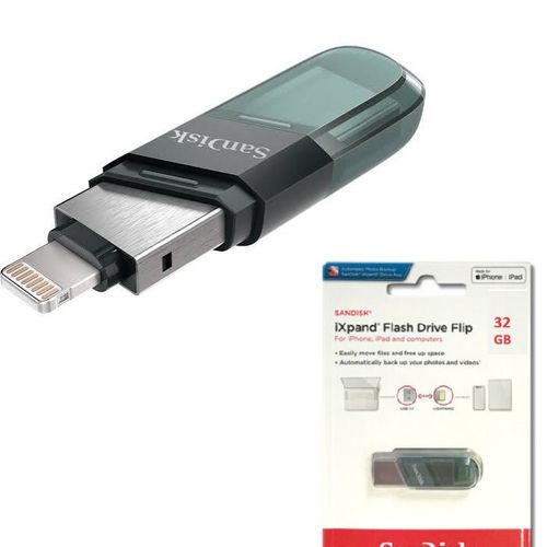 Sandisk Cle 32gb Lecteur Flash Usb3.1 Ixpand Drive Flip Memory Stick Pour Iphone Ipad