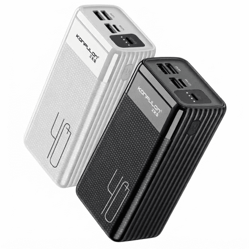 Powerbank 40000 Mah Konfulon A21l – Batterie Externe Haute Capacité – Couleur Aléatoire