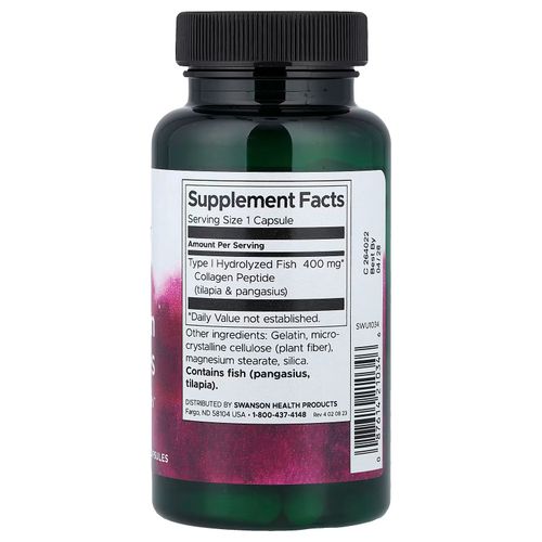 Peptides De Collagène Marin, 400 Mg, 60 Capsules