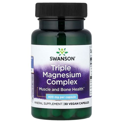 Complexe De Triple Magnésium, 400 Mg, 30 Capsules Vegan