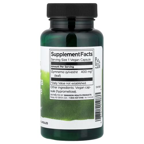 Feuille De Gymnema Sylvestre Full Spectrum®, 400 Mg, 100 Capsules Véganes