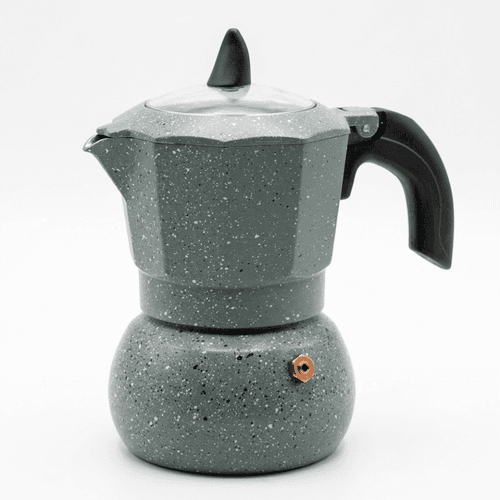 Cafetière Moka Italienne Effet Pierre – Élégance Et Café Intense