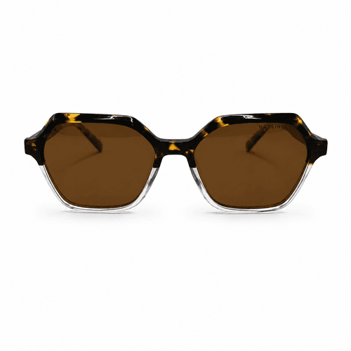 Lunettes De Soleil Hexagonales Écaille 