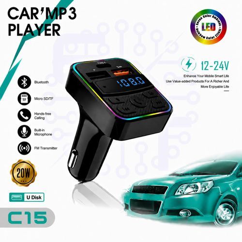Transmetteur Fm Bluetooth Voiture – Charge Rapide Usb & Type-c, Kit Mains Libres