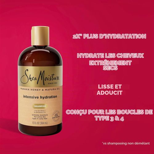 Shea Moisture Shampoing Hydratant Intensif, Miel De Manuka & Huile De Mafura Figue - 384 Ml