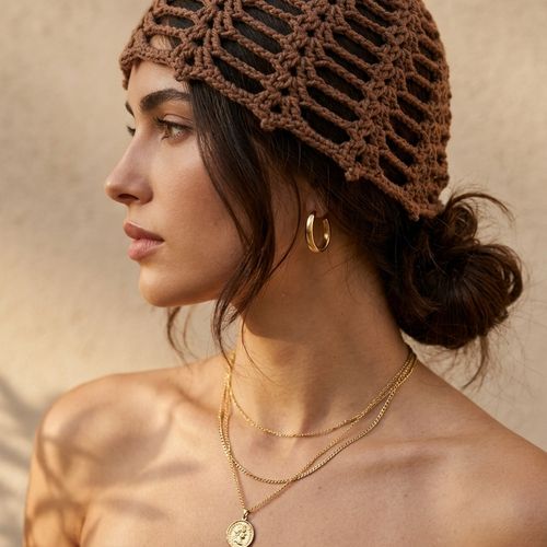 Bonnet Turban Ajouré En Crochet Fait Main – Coton Premium Spécial Été/saison Chaude