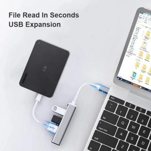 Adaptateur multi-répartiteur USB C, HUB 3.0, Type C 3.1, 4 ports thumbnail 3