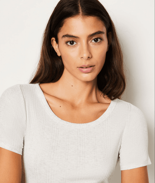 T-shirt de pyjama manches courtes en coton côtelé thumbnail 2