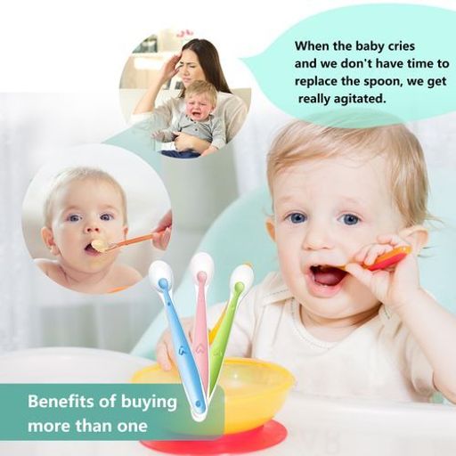 Cuillère en Silicone Souple pour Nourriture Bébé de Qualité Alimentaire thumbnail 4