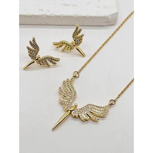 Ensemble de Boucles D'oreilles avec Ailes D'ange thumbnail 2