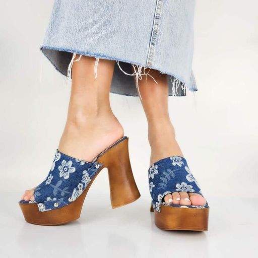 Mimosa - Sandales à Talon en Jeans thumbnail 3