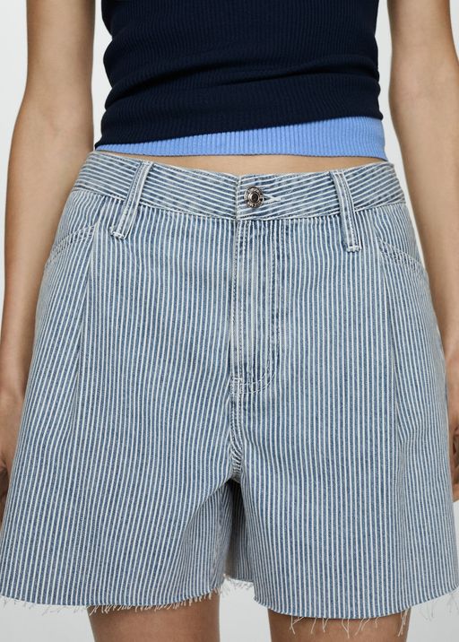 Short en Jean Imprimé Rayures thumbnail 2