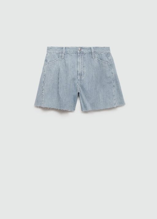 Short en Jean Imprimé Rayures thumbnail 1