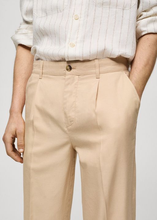 Pantalon Lyocell Coton Pinces thumbnail 4