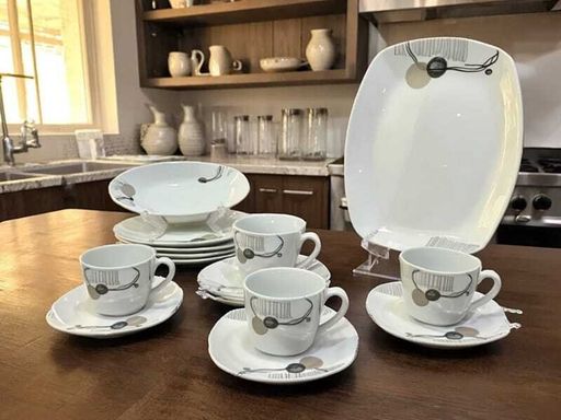 Service De Table 19 Pièces En Porcelaine De Qualité Avec Motifs Colorés Compatible Lave Vaisselle thumbnail 2