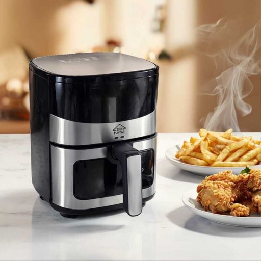 Air Fryer 6L + 2 Huiliers Offerts - Acier Inoxydable, Compact, Durable + Panneau Tactile Multifonction thumbnail 1