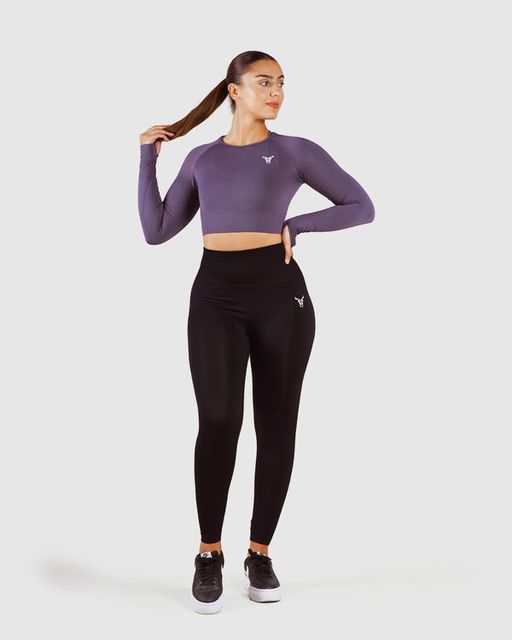 Essential Seamless Haut Court Femme Gris Fumé thumbnail 4